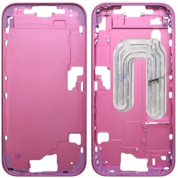 Μεσαίο Πλαίσιο Apple iPhone 16 5G με Πλήκτρο Κάμερας Ροζ (OEM)