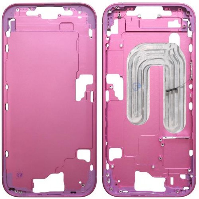 Μεσαίο Πλαίσιο Apple iPhone 16 5G με Πλήκτρο Κάμερας Ροζ (OEM)