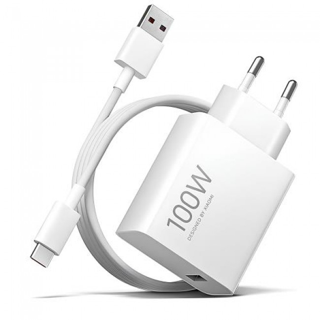 Φορτιστής Ταξιδίου Ταχείας Φόρτισης Xiaomi Combo με Έξοδο USB A 100W & Καλώδιο USB C 1m Λευκό