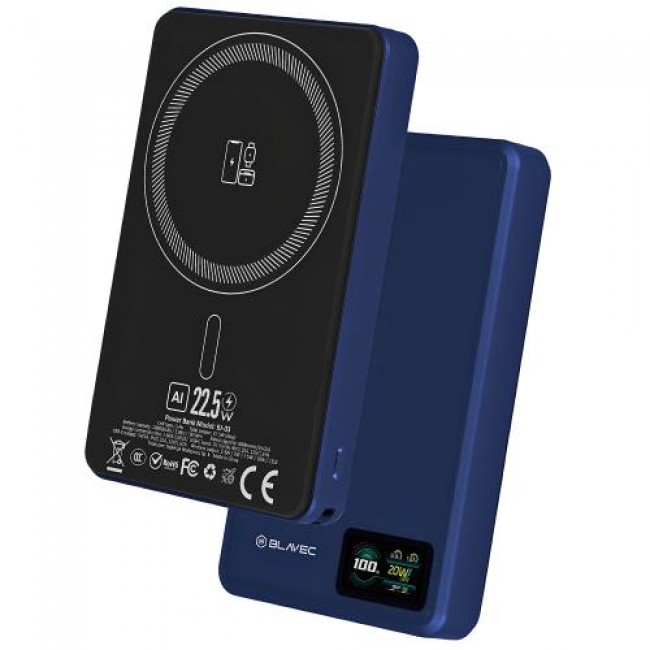 Φορτιστής Ανάγκης Blavec BJ-03 22.5W 10000mAh 3 σε 1 Magnetic Μπλε