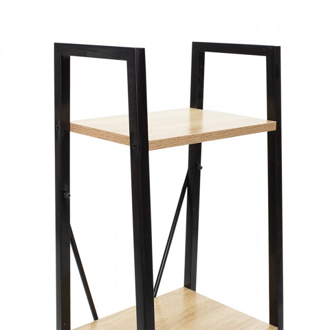 Βιβλιοθήκη Ramon pakoworld φυσικό-μαύρο 34x32,5x148εκ Βιβλιοθήκη Ramon pakoworld φυσικό-μαύρο 34x32,5x148εκ