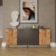 Μπουφές Kermit pakoworld ανθρακί-oak 160x40x72εκ Μπουφές Kermit pakoworld ανθρακί-oak 160x40x72εκ