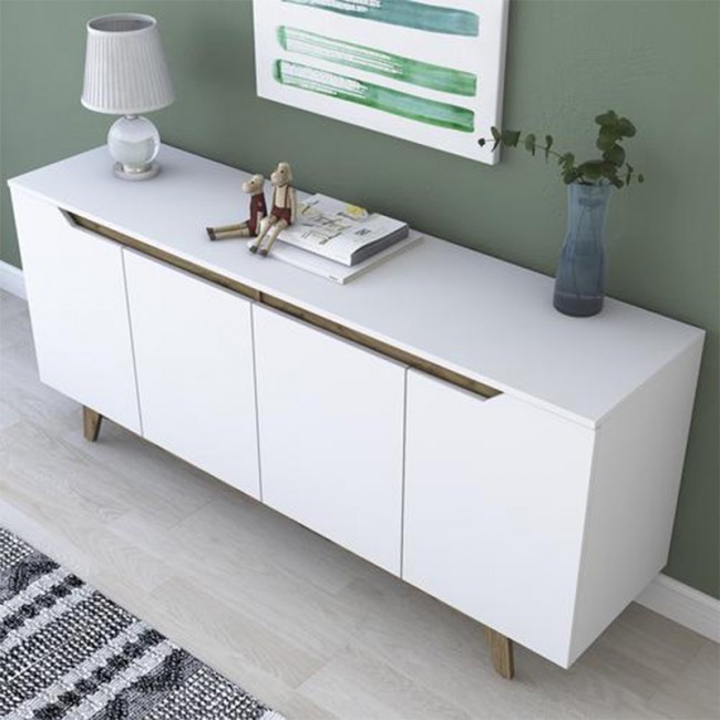 Μπουφές Rafaelo pakoworld λευκό-καρυδί 180x45x78,5εκ Μπουφές Rafaelo pakoworld λευκό-καρυδί 180x45x78,5εκ