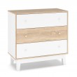Συρταριέρα Awell pakoworld 3ων συρταριών sonoma-λευκό 90x44x88,5εκ Συρταριέρα Awell pakoworld 3ων συρταριών sonoma-λευκό 90x44x88,5εκ