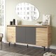 Μπουφές Augusta pakoworld oak-ανθρακί 160x40x78.5εκ Μπουφές Augusta pakoworld oak-ανθρακί 160x40x78.5εκ