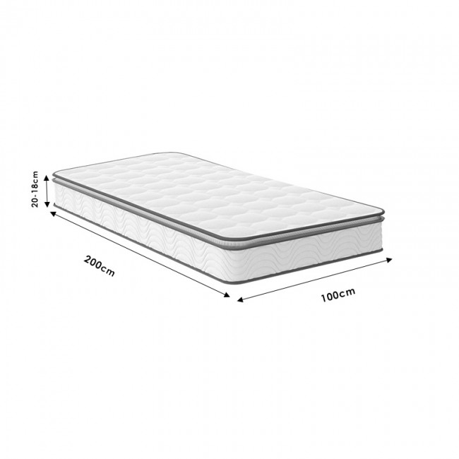 Στρώμα Perfecto pakoworld Continuous springs μονής όψης ανώστρωμα 18-20cm 100x200εκ