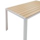 Τραπέζι κήπου Nares pakoworld αλουμίνιο λευκό-polywood φυσικό 140x80x72.5εκ