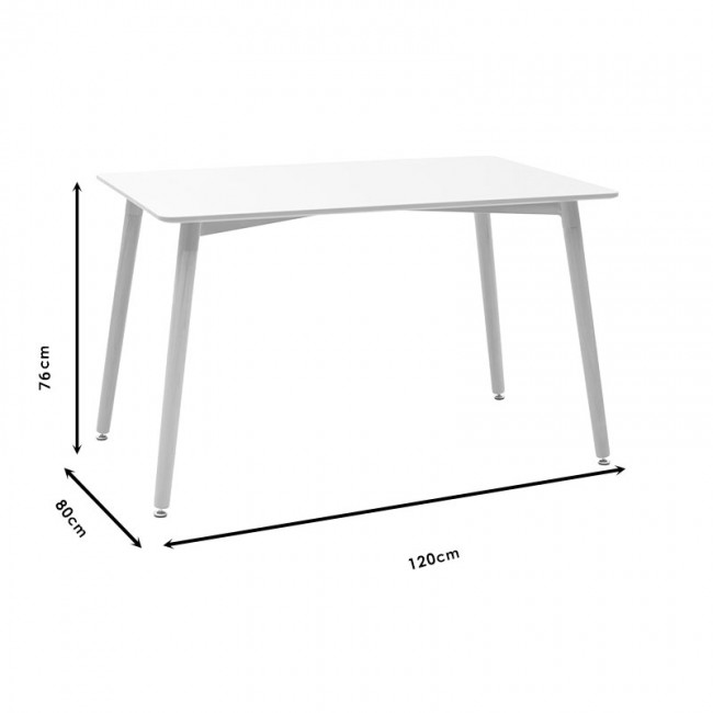 Τραπέζι Cuba pakoworld MDF sonoma-μαύρο 120x80x76εκ