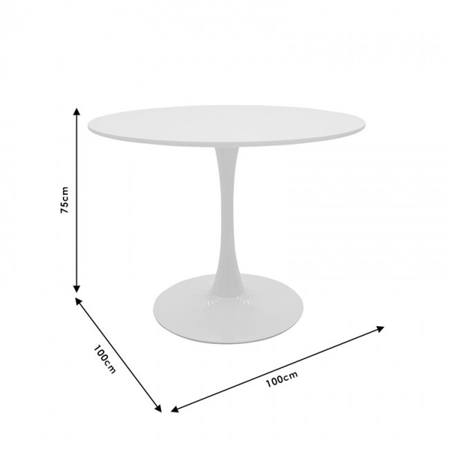 Τραπέζι Balou pakoworld MDF ανθρακί ματ Φ100x75εκ