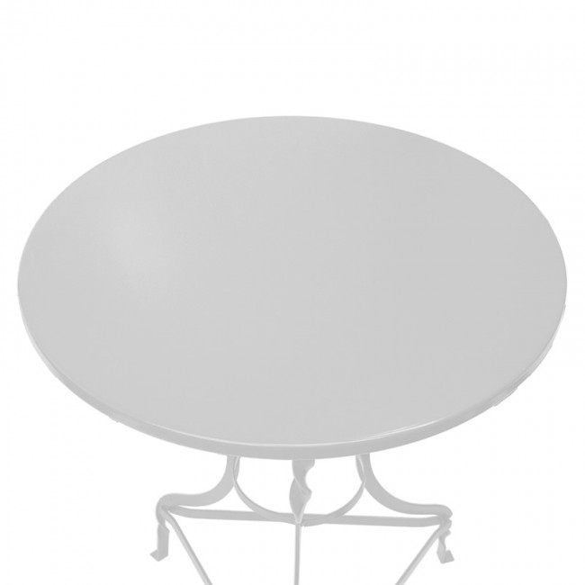 Τραπέζι Noah pakoworld μεταλλικό λευκό Φ70x72εκ