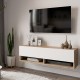 Έπιπλο τηλεόρασης επιτοίχιο Roscoe pakoworld λευκό-oak 100x31.5x29.5εκ Έπιπλο τηλεόρασης επιτοίχιο Roscoe pakoworld λευκό-oak 100x31.5x29.5εκ