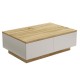 Τραπέζι σαλονιού Thunder pakoworld sonoma-λευκό 90x60x31.5εκ Τραπέζι σαλονιού Thunder pakoworld sonoma-λευκό 90x60x31.5εκ
