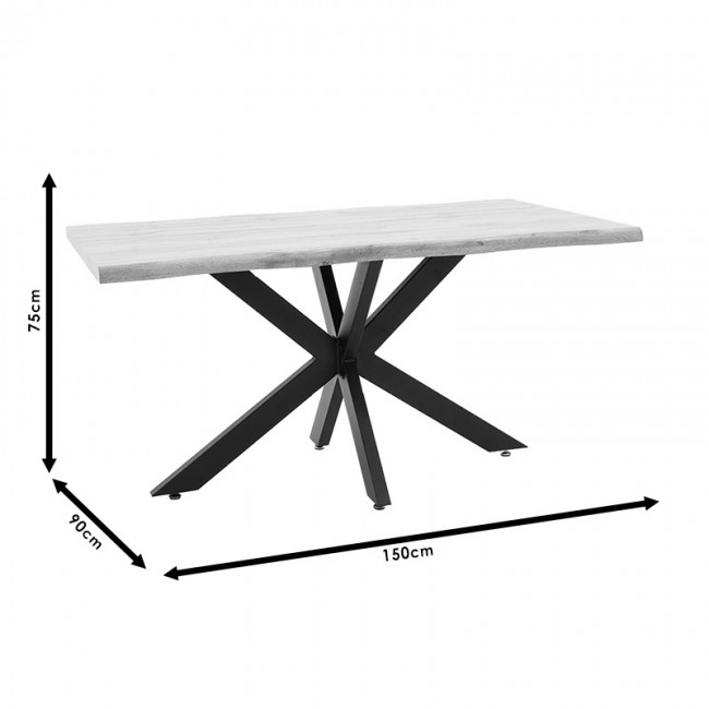 Tραπέζι Gilman pakoworld MDF καρυδί-μαύρο 150x90x75εκ Tραπέζι Gilman pakoworld MDF καρυδί-μαύρο 150x90x75εκ