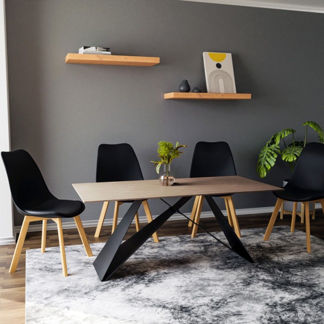 Τραπέζι Sabrina pakoworld sintered stone sonoma-μαύρο 180x90x75εκ Τραπέζι Sabrina pakoworld sintered stone sonoma-μαύρο 180x90x75εκ