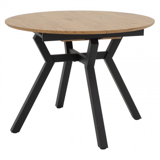 Tραπέζι Frances pakoworld επεκτεινόμενο MDF sonoma-μαύρο 100-140x100x75εκ Tραπέζι Frances pakoworld επεκτεινόμενο MDF sonoma-μαύρο 100-140x100x75εκ