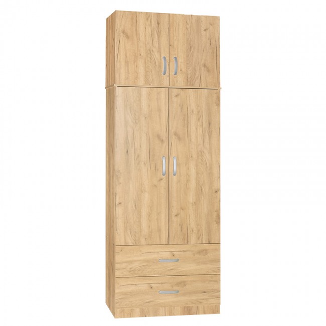 Ντουλάπα δίφυλλη και πατάρι Zelia pakoworld φυσικό 79x42x180εκ. Ντουλάπα δίφυλλη και πατάρι Zelia pakoworld φυσικό 79x42x180εκ.