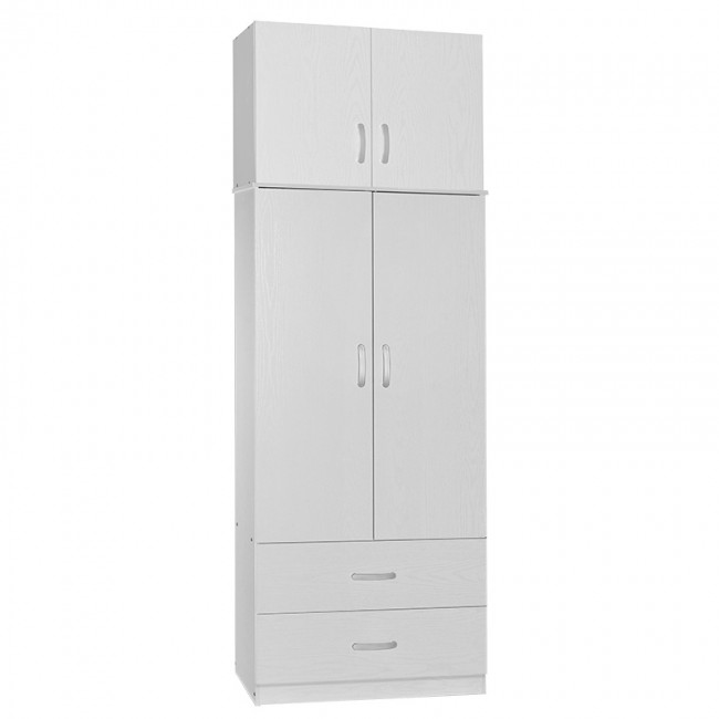 Ντουλάπα δίφυλλη και πατάρι Zelia pakoworld λευκό 79x42x180εκ. Ντουλάπα δίφυλλη και πατάρι Zelia pakoworld λευκό 79x42x180εκ.