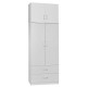 Ντουλάπα δίφυλλη και πατάρι Zelia pakoworld λευκό 79x42x180εκ. Ντουλάπα δίφυλλη και πατάρι Zelia pakoworld λευκό 79x42x180εκ.