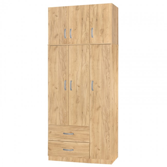Ντουλάπα τρίφυλλη και πατάρι Zelia pakoworld φυσικό 90x42x180εκ. Ντουλάπα τρίφυλλη και πατάρι Zelia pakoworld φυσικό 90x42x180εκ.