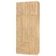 Ντουλάπα τρίφυλλη και πατάρι Zelia pakoworld φυσικό 90x42x180εκ. Ντουλάπα τρίφυλλη και πατάρι Zelia pakoworld φυσικό 90x42x180εκ.