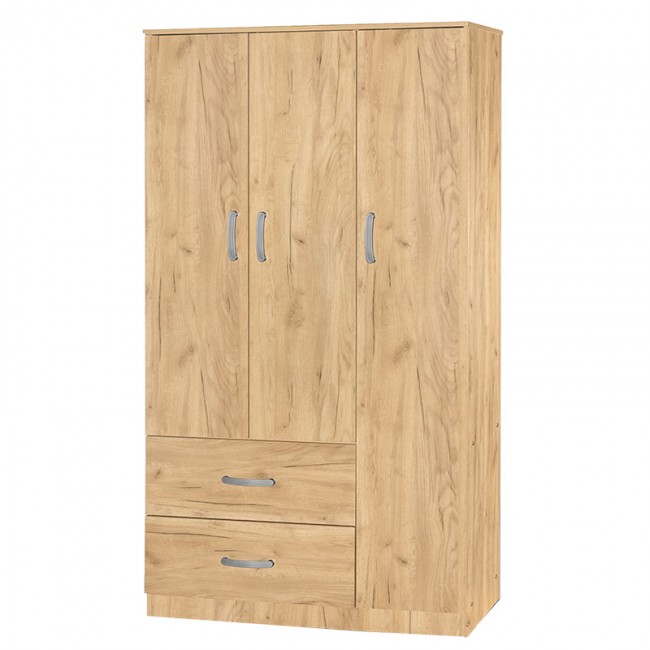 Ντουλάπα τρίφυλλη και πατάρι Zelia pakoworld φυσικό 90x42x180εκ. Ντουλάπα τρίφυλλη και πατάρι Zelia pakoworld φυσικό 90x42x180εκ.