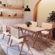 Πολυθρόνα Winslow pakoworld ξύλο rubberwood ανοικτό καρυδί-pvc rattan φυσικό-ύφασμα γκρι Πολυθρόνα Winslow pakoworld ξύλο rubberwood ανοικτό καρυδί-pvc rattan φυσικό-ύφασμα γκρι