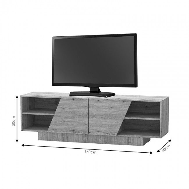 Έπιπλο τηλεόρασης Stevie pakoworld sonoma 160x40x50εκ Έπιπλο τηλεόρασης Stevie pakoworld sonoma 160x40x50εκ