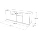 Μπουφές Placefol pakoworld μελαμίνης λευκό-φυσικό 180x44.5x75εκ Μπουφές Placefol pakoworld μελαμίνης λευκό-φυσικό 180x44.5x75εκ