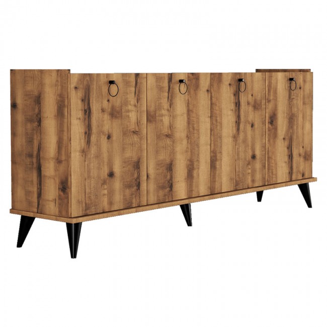 Μπουφές Lireta pakoworld μελαμίνης καρυδί-μαύρο 182x41x82.5εκ Μπουφές Lireta pakoworld μελαμίνης καρυδί-μαύρο 182x41x82.5εκ