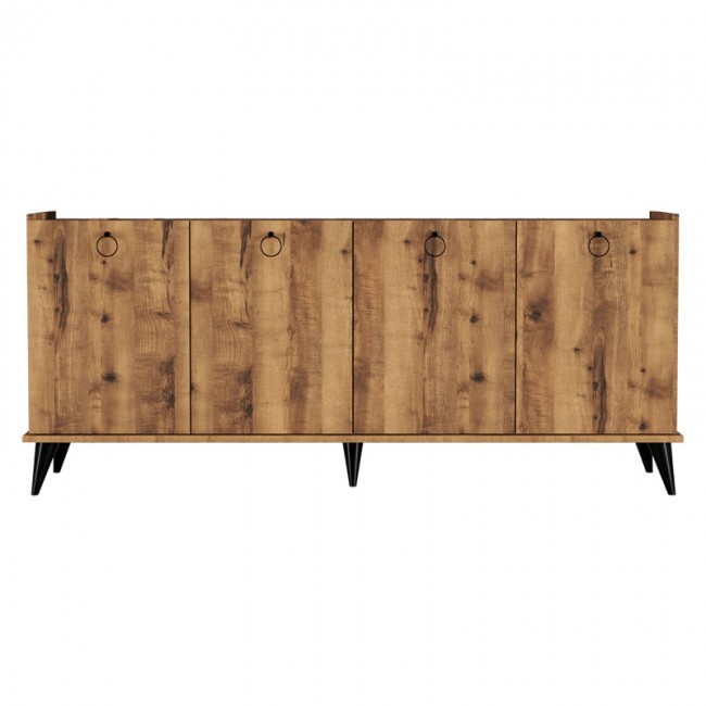 Μπουφές Lireta pakoworld μελαμίνης καρυδί-μαύρο 182x41x82.5εκ Μπουφές Lireta pakoworld μελαμίνης καρυδί-μαύρο 182x41x82.5εκ