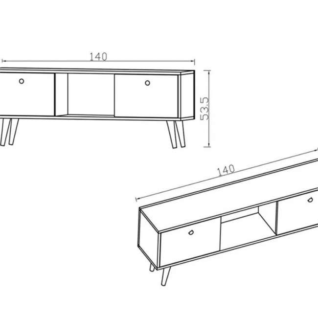 Έπιπλο τηλεόρασης Loijo pakoworld μελαμίνης καρυδί-ανθρακί 140x30x53,5εκ