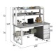 Γραφείο Soco pakoworld με ραφιέρα-MDF γκρι-λευκό 120x50x144εκ Γραφείο Soco pakoworld με ραφιέρα-MDF γκρι-λευκό 120x50x144εκ