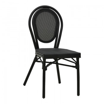 Καρέκλα κήπου Nacia pakoworld μαύρο αλουμίνιο-μαύρο textilene 45x59x85εκ