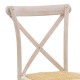 Καρέκλα Dylon pakoworld white wash ξύλο οξιάς-έδρα φυσικό rattan 48x52x89εκ