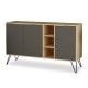 Μπουφές Clara pakoworld χρώμα light oak-ανθρακί 142x35.5x82εκ Μπουφές Clara pakoworld χρώμα light oak-ανθρακί 142x35.5x82εκ