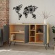 Μπουφές Clara pakoworld χρώμα light oak-ανθρακί 142x35.5x82εκ Μπουφές Clara pakoworld χρώμα light oak-ανθρακί 142x35.5x82εκ