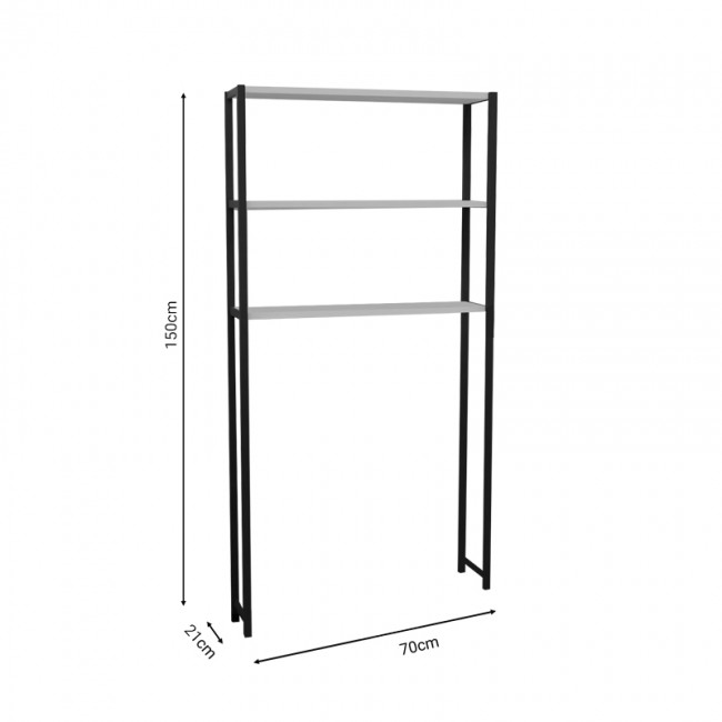 Έπιπλο πλυντηρίου Bothy pakoworld oak-μαύρο μελαμίνης 70x21x150εκ