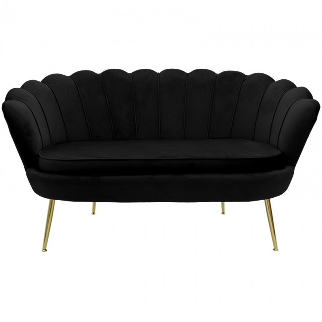 Καναπές 2θέσιος Daimon pakoworld βελούδο μαύρο 134x70x77εκ Καναπές 2θέσιος Daimon pakoworld βελούδο μαύρο 134x70x77εκ