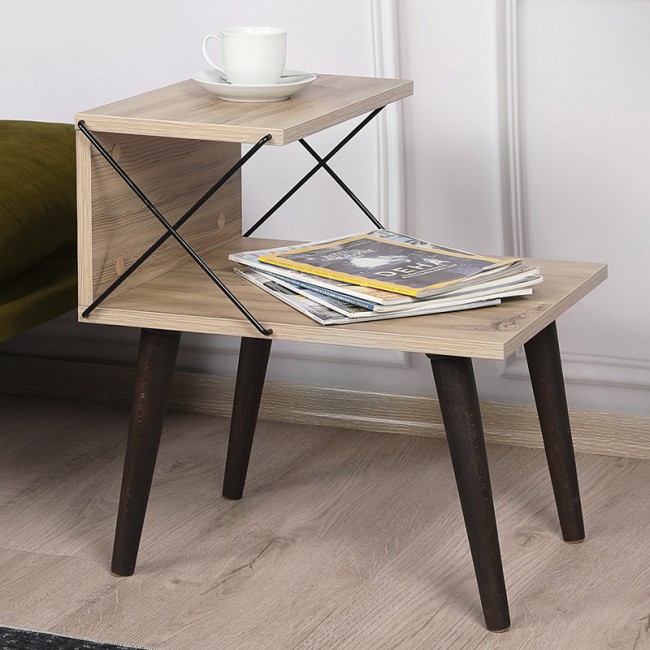 Βοηθητικό τραπέζι-κομοδίνο Gather pakoworld sonoma-καρυδί 50x40x55εκ Βοηθητικό τραπέζι-κομοδίνο Gather pakoworld sonoma-καρυδί 50x40x55εκ