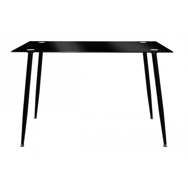 Τραπέζι Vincenzo pakoworld ορθογώνιο με γυάλινη επιφάνεια μαύρο 120x80x75εκ