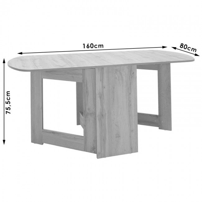 Τραπέζι Nadine pakoworld πολυμορφικό-επεκτεινόμενο χρώμα λευκό μαρμάρου 160x80x76.5εκ
