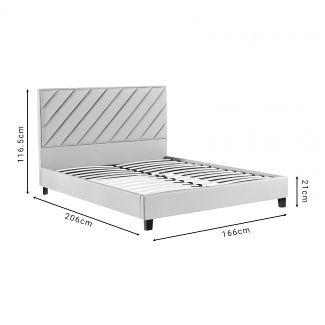 Κρεβάτι διπλό Franky pakoworld pu ανθρακί 160x200εκ