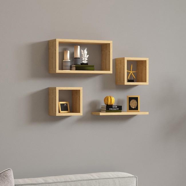 Ραφιέρα Babine pakoworld μελαμίνη σε oak απόχρωση 84x15x44εκ Ραφιέρα Babine pakoworld μελαμίνη σε oak απόχρωση 84x15x44εκ