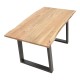 Τραπέζι Avron pakoworld φυσικό μασίφ ξύλο ακακίας 140x80x76εκ