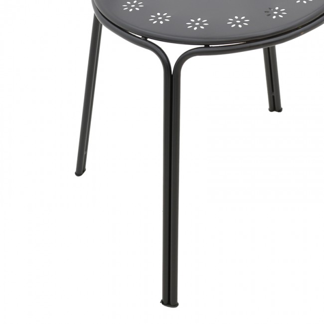 Καρέκλα Chari pakoworld στοιβαζόμενη μαύρο μέταλλο 49x55x90εκ