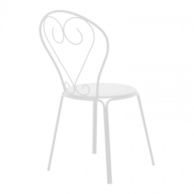 Καρέκλα Chari pakoworld στοιβαζόμενη λευκό μέταλλο 49x55x90εκ