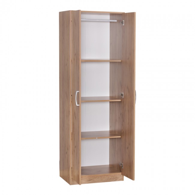 Ντουλάπα Jonar pakoworld δίφυλλη oak μελαμίνης 60x42x180εκ Ντουλάπα Jonar pakoworld δίφυλλη oak μελαμίνης 60x42x180εκ