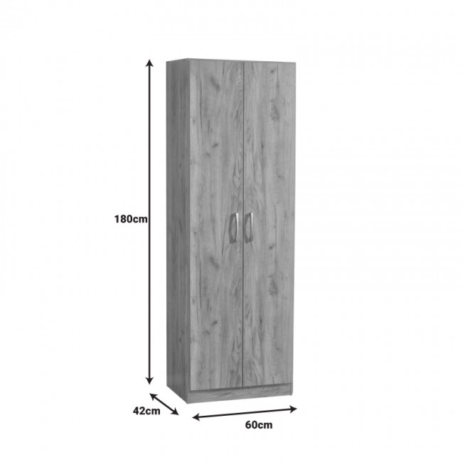Ντουλάπα Jonar pakoworld δίφυλλη oak μελαμίνης 60x42x180εκ Ντουλάπα Jonar pakoworld δίφυλλη oak μελαμίνης 60x42x180εκ