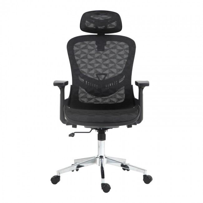 Καρέκλα γραφείου εργασίας Mergi pakoworld μαύρο mesh 62x63x120εκ
