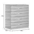 Συρταριέρα Killian pakoworld με 4 συρτάρια sonoma 80x40x80εκ Συρταριέρα Killian pakoworld με 4 συρτάρια sonoma 80x40x80εκ